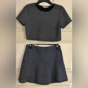 Necessary Objects Black and White Checkered Skirt Set